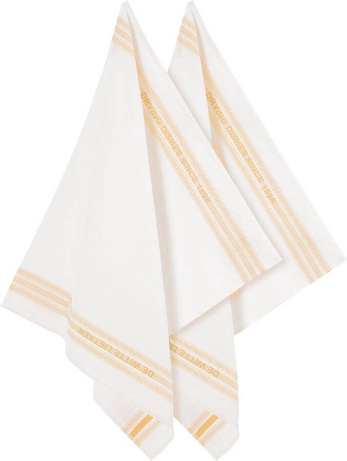 De Witte Lietaer keukenhanddoek Theedoek Dish Oker 6 stuks 65 x 70 cm Katoen Linnen
