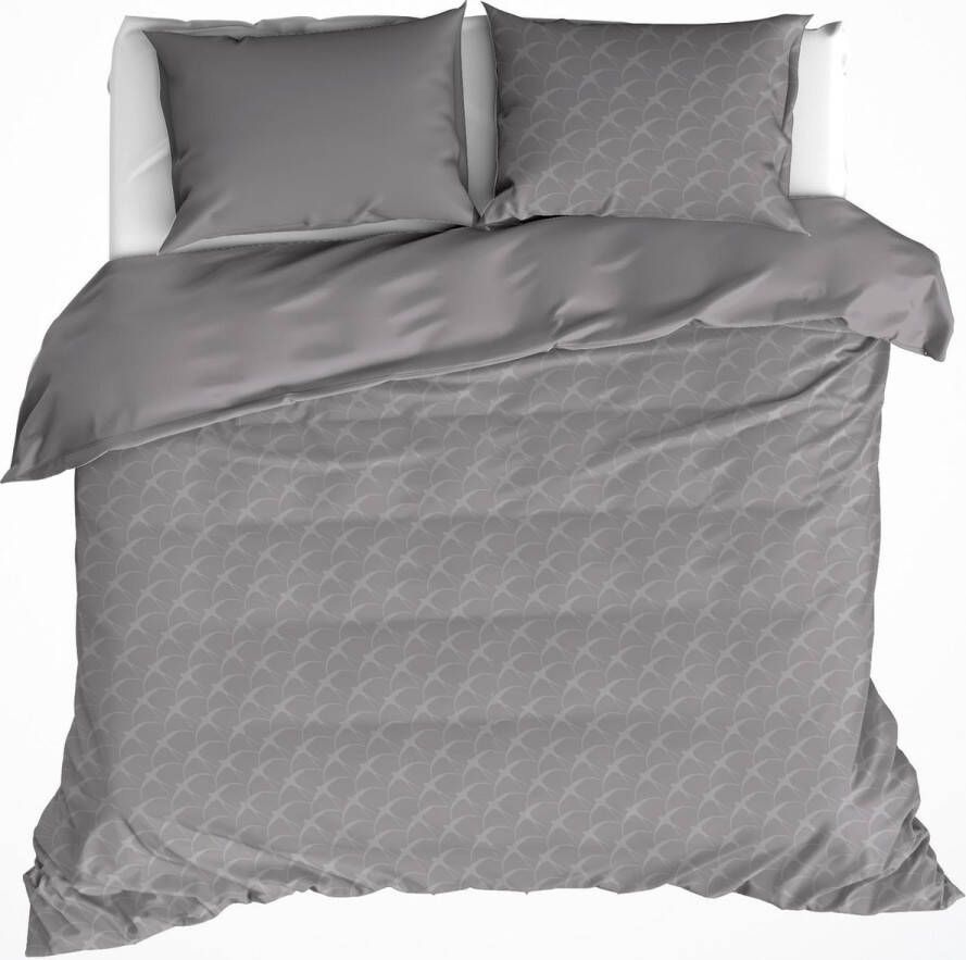 De Witte Lietaer Dekbedovertrek Birds Natural Grey 260 x 240 cm + 2x 60 x 70 cm 100% katoen flanel