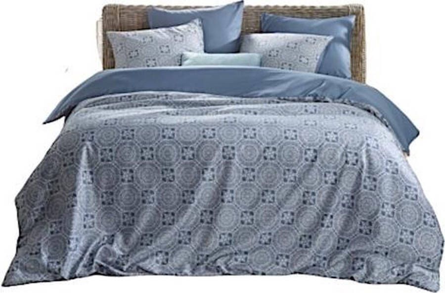 De Witte Lietaer Dekbedovertrek Katoen Satijn Henna Blue Horizon 260 x 240 + 2x 60 x 70 cm