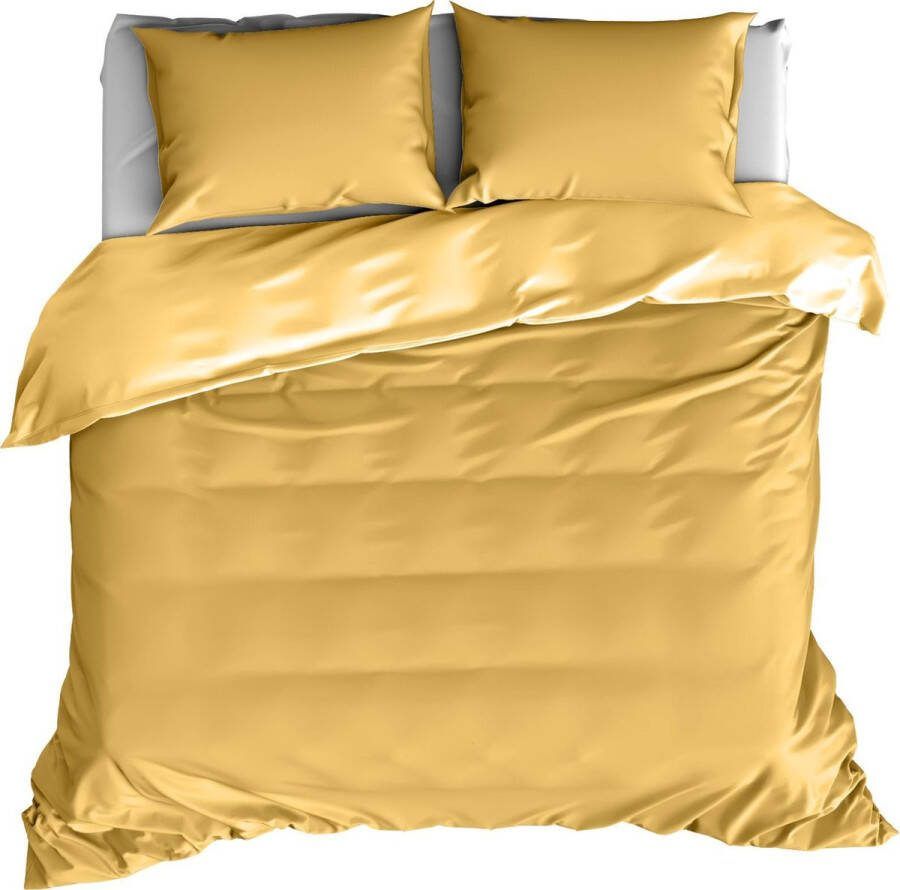 De Witte Lietaer Dekbedovertrek Katoen Satijn Olivia Golden Yellow 260 x 240 + 2x 60 x 70 cm