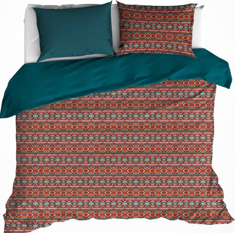 De Witte Lietaer Dekbedovertrek Melchior Brandy Brown Tweepersoons 200 x 200 220 cm Katoen Flanel