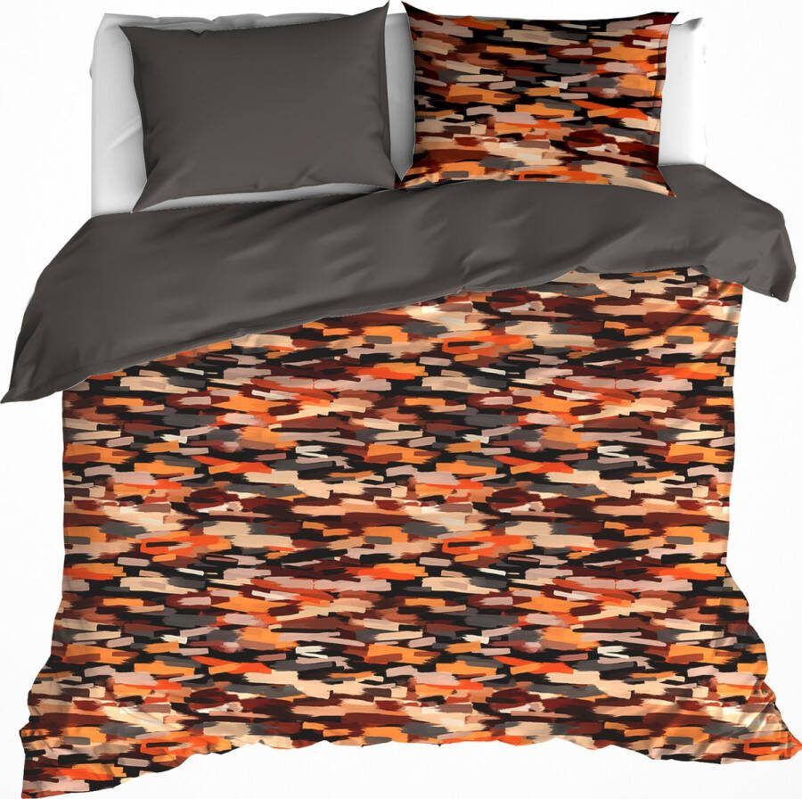 De Witte Lietaer Dekbedovertrek Rothko Orange Rust Lits Jumeaux 240 x 220 cm Katoen Flanel