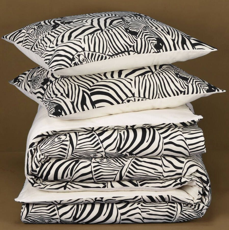 De Witte Lietaer Dekbedovertrek Zebra Cream Tweepersoons 200 x 200 220 cm Katoen Flanel