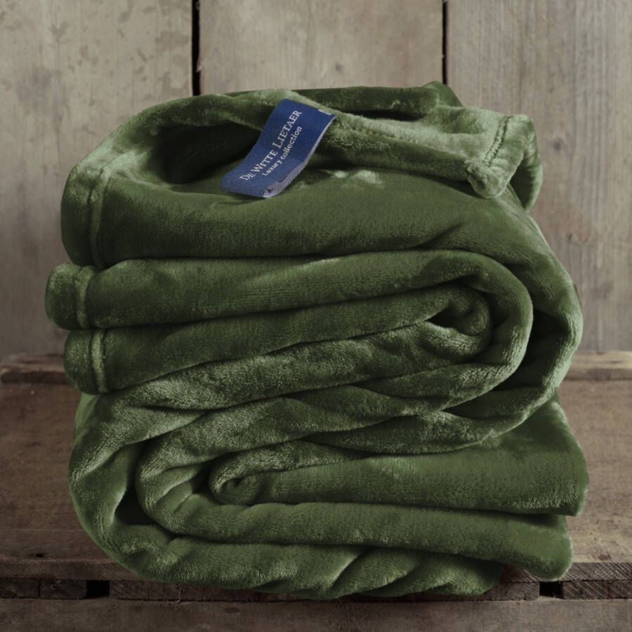 De Witte Lietaer Fleece deken Cosy Khaki 150 x 200 cm Polyester