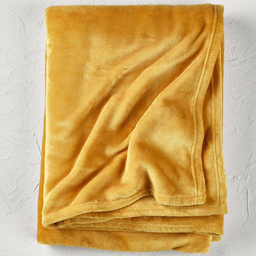 De Witte Lietaer Fleece deken Snuggly Golden Yellow 150 x 200 cm Polyester