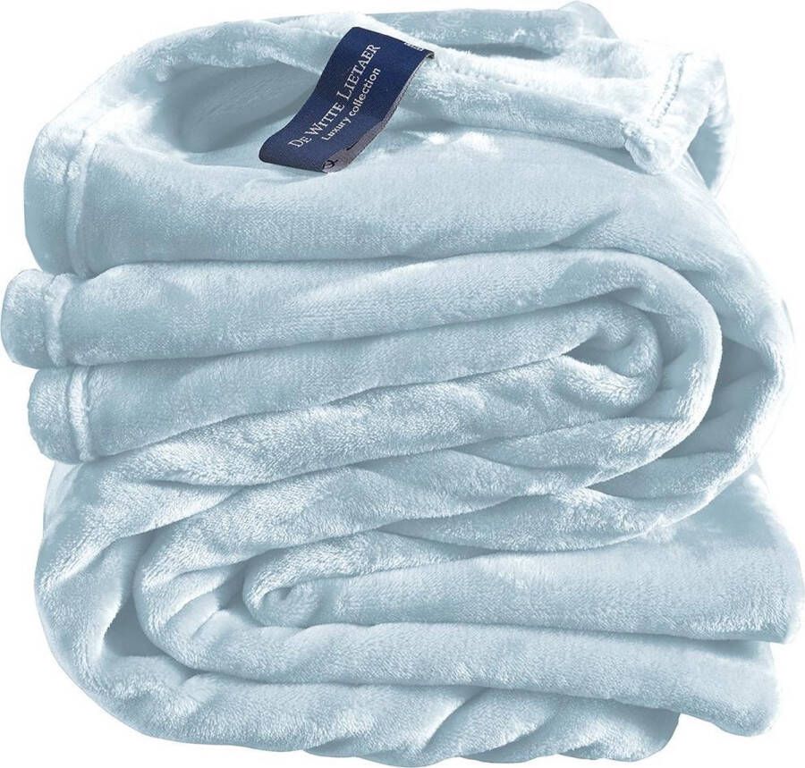 De Witte Lietaer Fleece plaid Cosy 150 x 200 cm Ice blue
