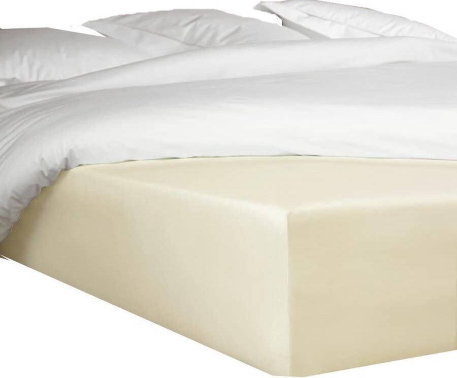 De Witte Lietaer Jersey Elastan Hoeslaken Eenpersoons 90x200 cm Ivory