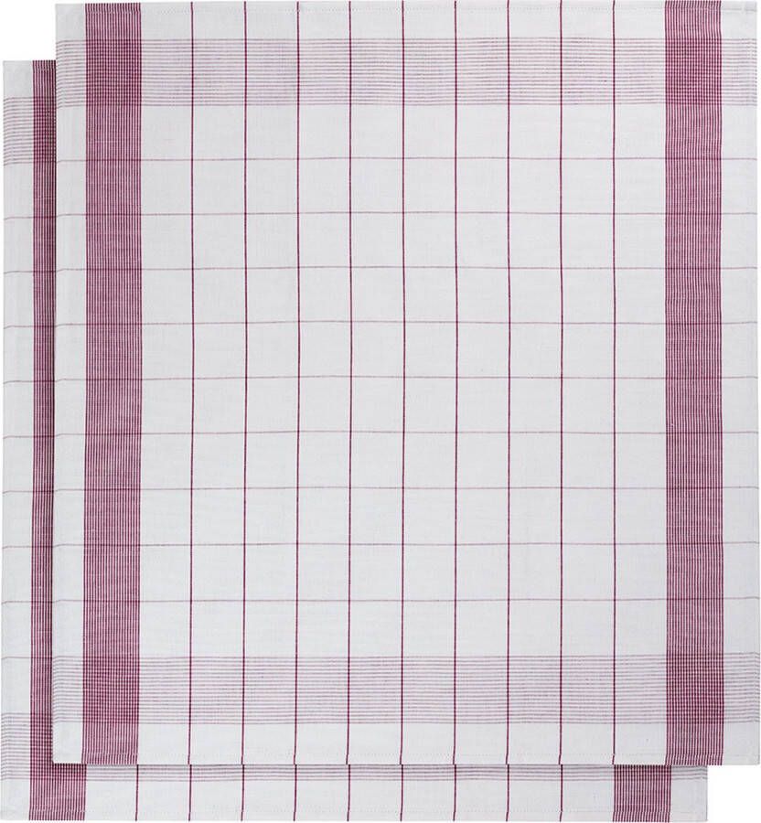 De Witte Lietaer Keukenhanddoek Theedoek 68x68 cm Set van 2 FUCHSIA