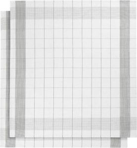 De Witte Lietaer keukenhanddoek Theedoek 68x68 cm Set van 2 grijs