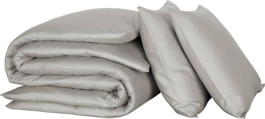 De Witte Lietaer Lakenset Olivia Eenpersoons 180 x 280 cm Grijs Satijnkatoen
