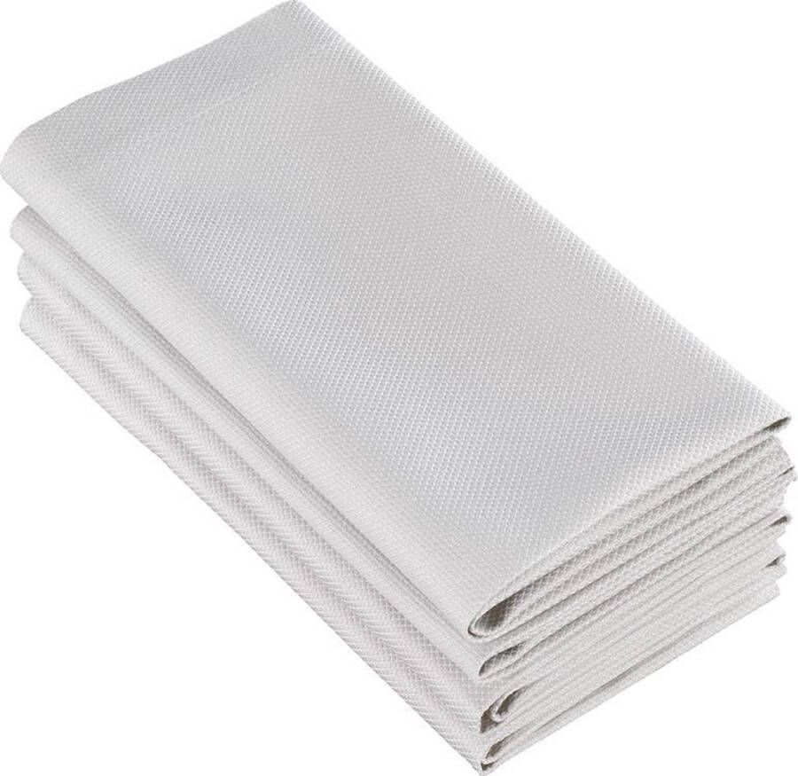 De Witte Lietaer Servetten Kalahari Grijs Wit (4 st.) 51 x 51 cm 100% Katoen