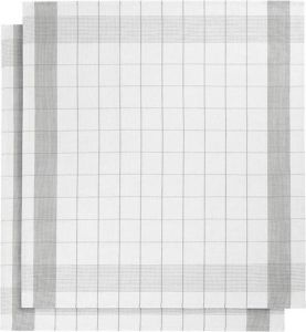 De Witte Lietaer set van 12 keukenhanddoeken kleur wit grijs