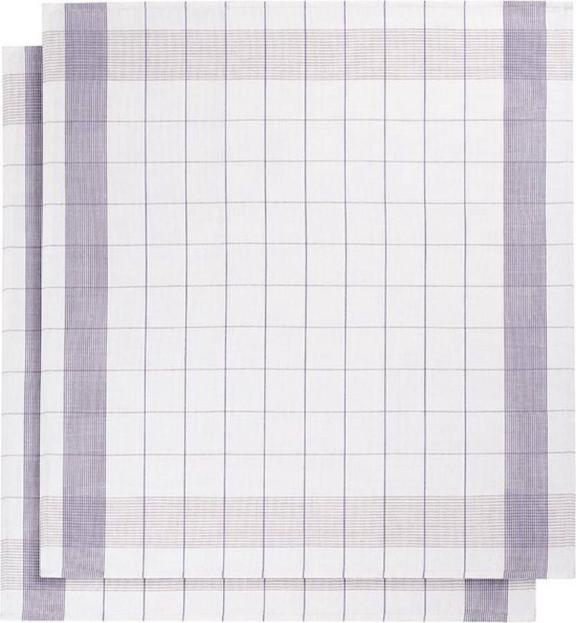 De Witte Lietaer set van 6 keukenhanddoeken kleur wit lavender