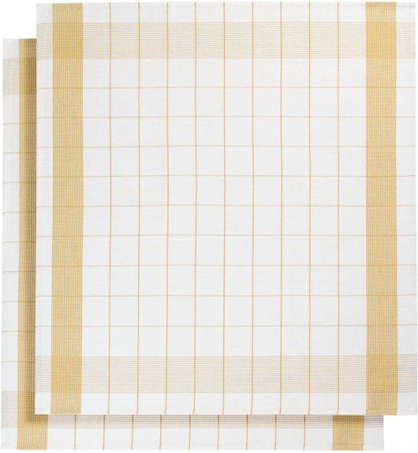 De Witte Lietaer set van 6 keukenhanddoeken kleur wit ochre