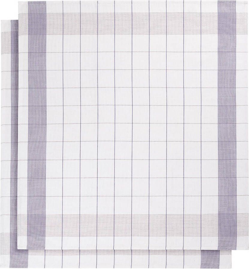 De Witte Lietaer keukenhanddoek Theedoek 68x68 cm Set van 2 White-Lavender