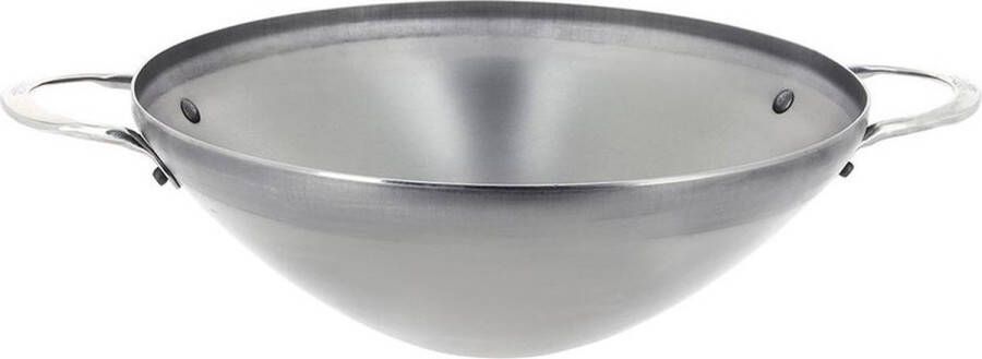DeBuyer De Buyer Wokpan met 2 handvaten Mineral B Element ø 28 cm Zonder anti-aanbaklaag