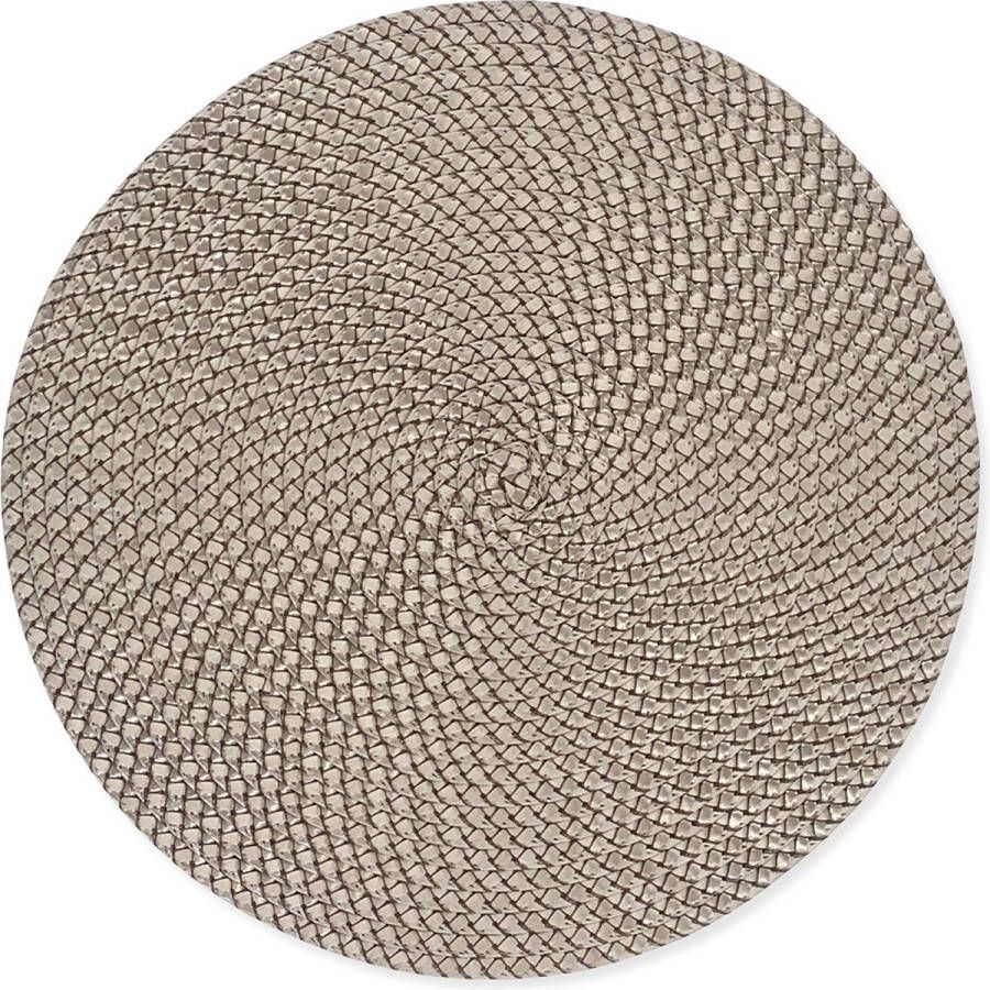 Deco & Design 4x Ronde Placemats Urban Copper Koper Decoratie 38cm rond