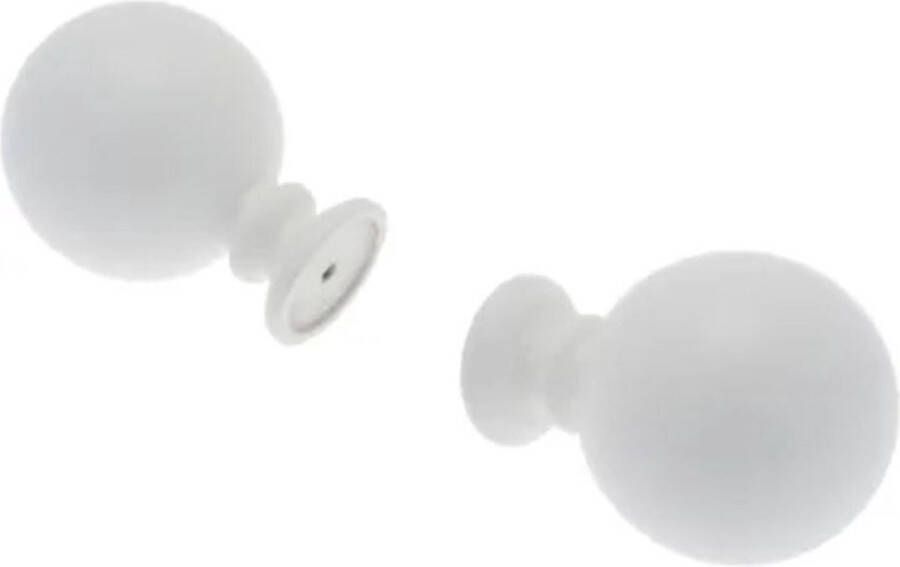 Deco Mode Decomode Bulb Eindknop gordijnroede wit 35 mm 2 stuks