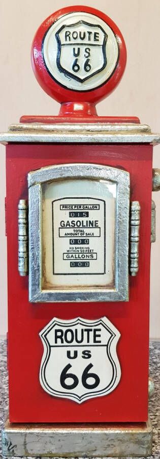 Deco Noord Sleutelkast benzinepomp Route 66 rood voor cafe bar kroeg man cave horeca showroom garage thuis