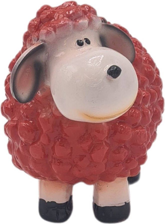 Deco4yourhome Tuinbeeld S Schaap Rood 15cm Schaapje Beeld