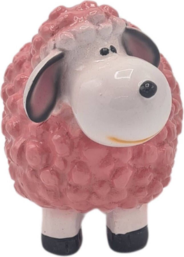 Deco4yourhome Tuinbeeld S Schaap Roze 15cm Schaapje Beeld