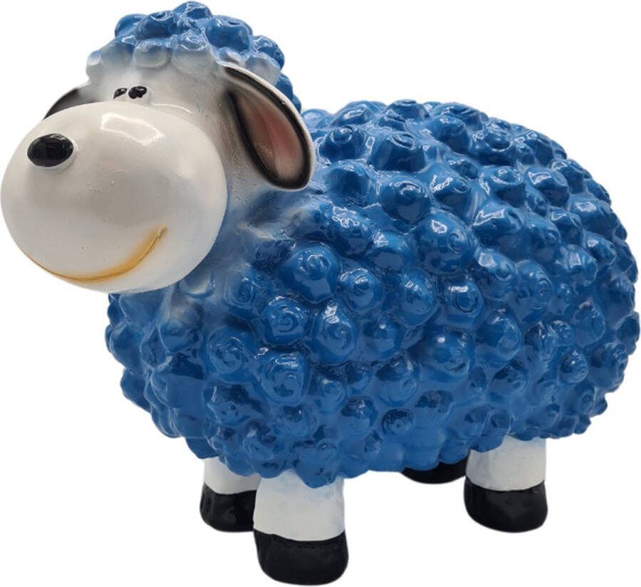 Deco4yourhome Tuinbeeld Schaap Blauw 41cm Schaapje Beeld