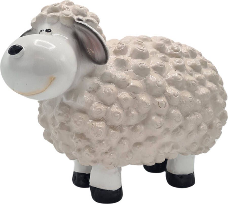Deco4yourhome Tuinbeeld Schaap Wit 41cm Schaapje Beeld