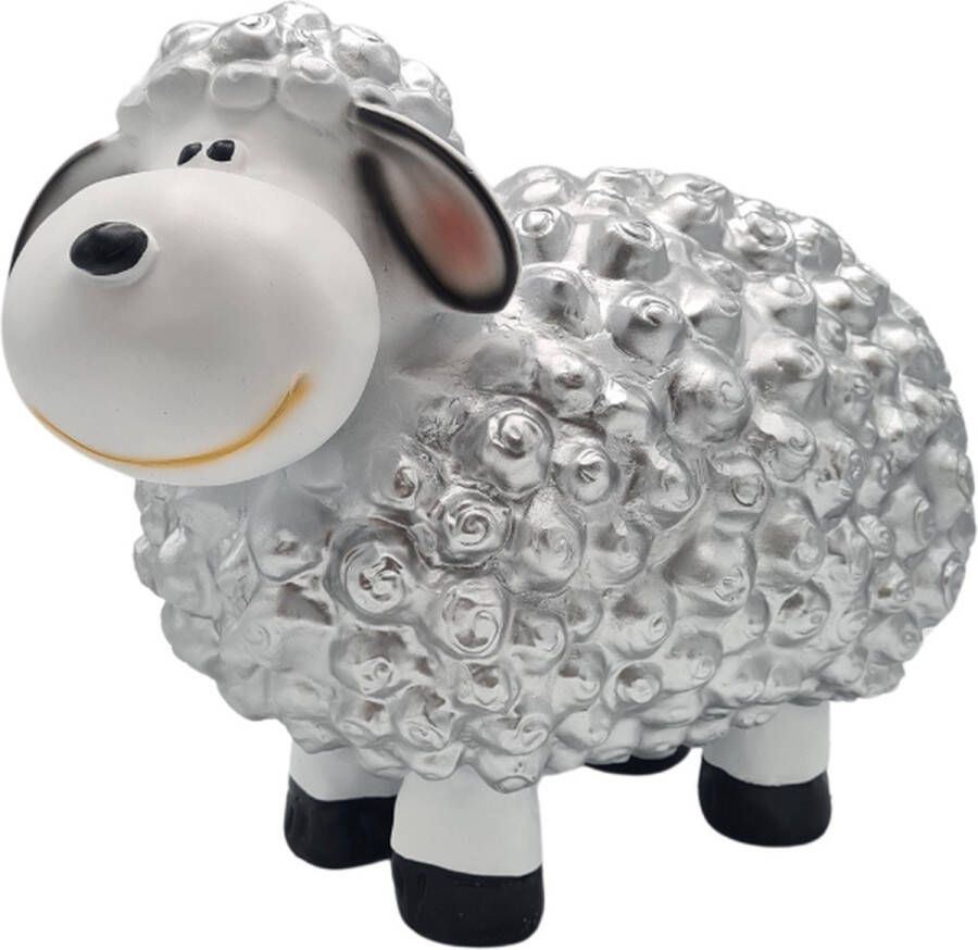 Deco4yourhome Tuinbeeld Schaap Zilver 41cm Schaapje Beeld