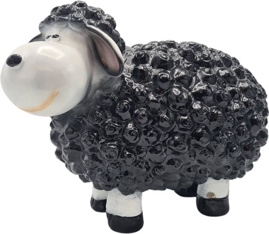 Deco4yourhome Tuinbeeld Schaap Zwart 41cm Schaapje Beeld