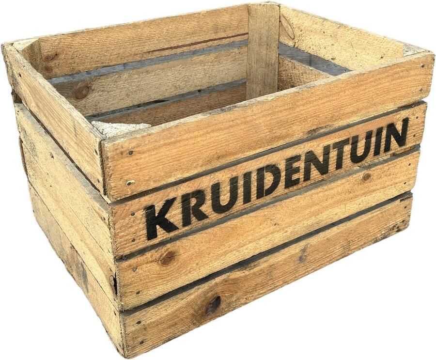 DecoLis.NL Fruitkist Kruidentuin Gebruikte fruitkist L50xB40xH30 cm DecoLis Maak van dit kistje je eigen kruidentuintje! pluktuintje moestuintje!