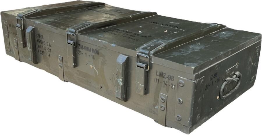 DecoLis.NL Munitiekist Gebruikt ZM handgreep L94xB44xH21cm