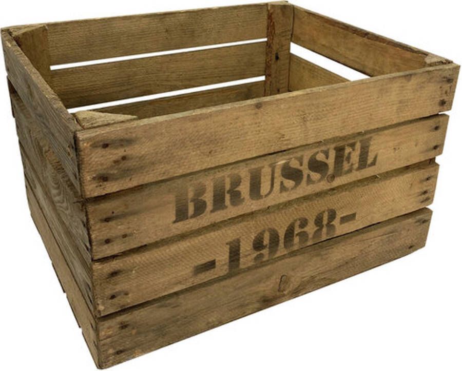 DecoLis.NL Fruitkist gebruikt Brussel 1968 Set van drie gebruikte kisten