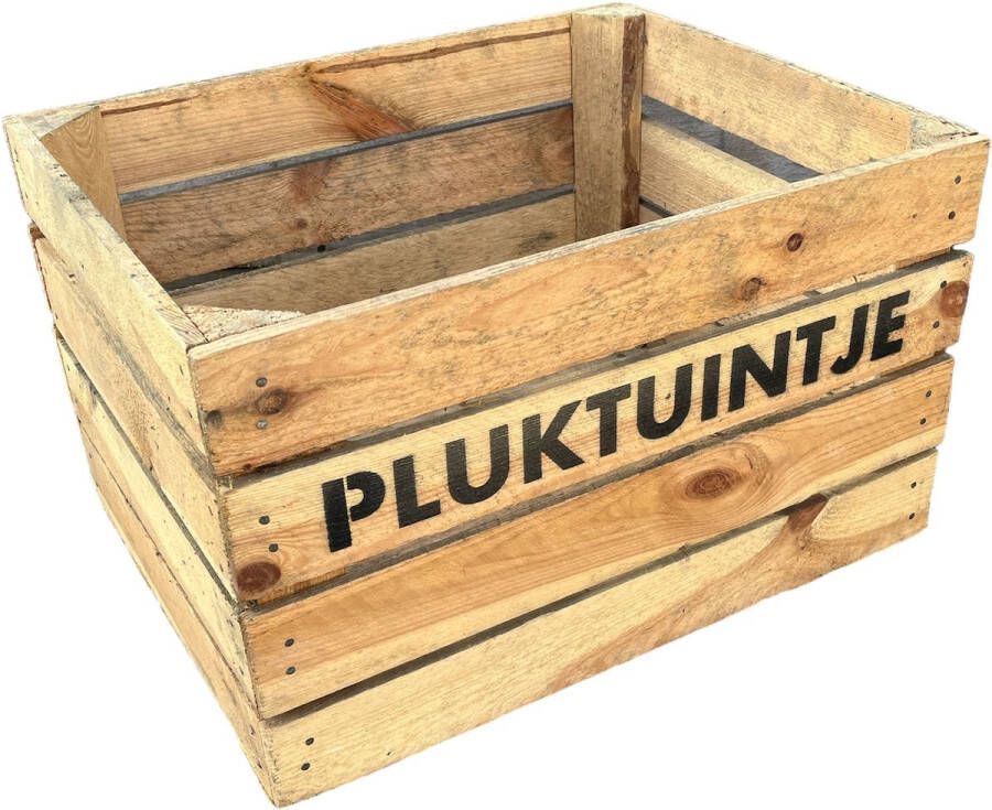 DecoLis.NL Fruitkist Pluktuintje Gebruikte fruitkist L50xB40xH30 cm DecoLis Maak van dit kistje je eigen pluktuintje moestuintje!