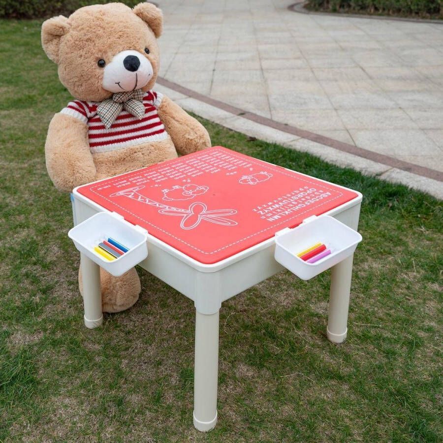 Merkloos Sans marque Decopatent 3in1 Kindertafel met Blad Watertafel met Hengels en Vissen Zandtafel met Zand + Speelgoed accessoires