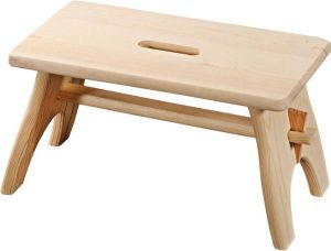 Merkloos Sans marque FSC Houten Voetenbank Opstapkruk Opstapje Houten krukje Kinder kruk Voeten bank Afm. 42 x 21.5 x 20.5 Cm