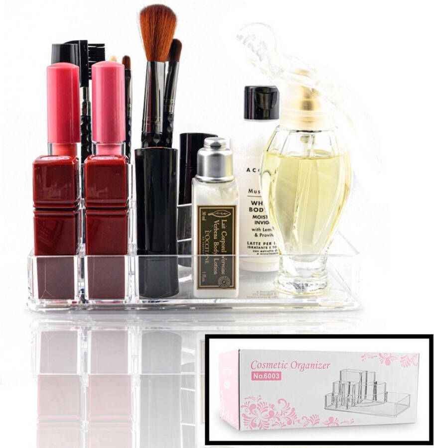 Merkloos Sans marque Decopatent Make up Organizer met 8 Vakken Makeup Organizer Transparant Sieraden Make-up Cosmetica Tafel Opbergdoos