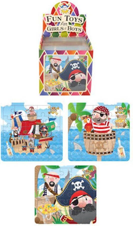 Merkloos Sans marque 108 Stuks Puzzel Piraten 13 x 12 Cm In Traktatiebox Piraat Uitdeel Kado Traktatie voor kinderen Jongens