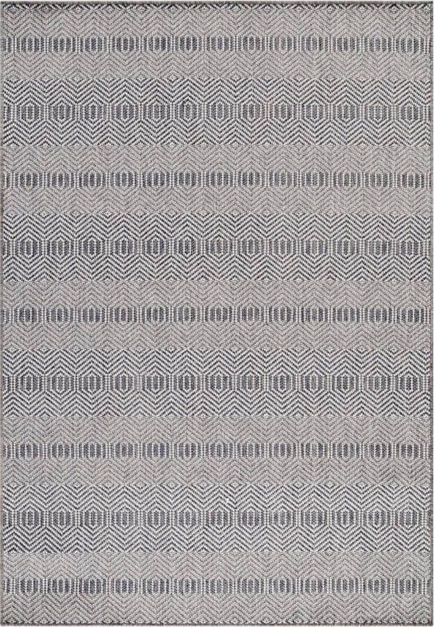 Decor24-AY Buitenvloerkleed met patronen Aruba grijs 4903 120x170 cm