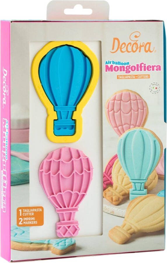 Decora Koekjesuitsteker Plastic Luchtballon pk 3 met stempel