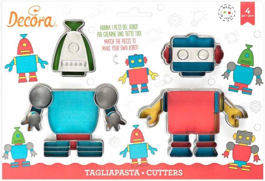 Decora Koekjesuitsteker Plastic Robots pk 4
