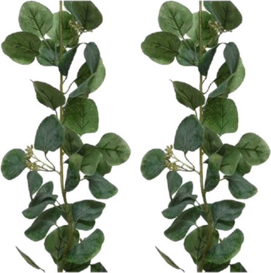 Decoris 2x stuks groene klimop kunstplant slinger 180 cm Kunstplanten nepplanten Hangplanten