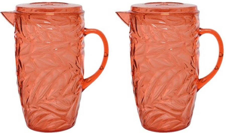 Decoris 2x stuks schenkkan rood met deksel 1 6 liter Schenkkannen