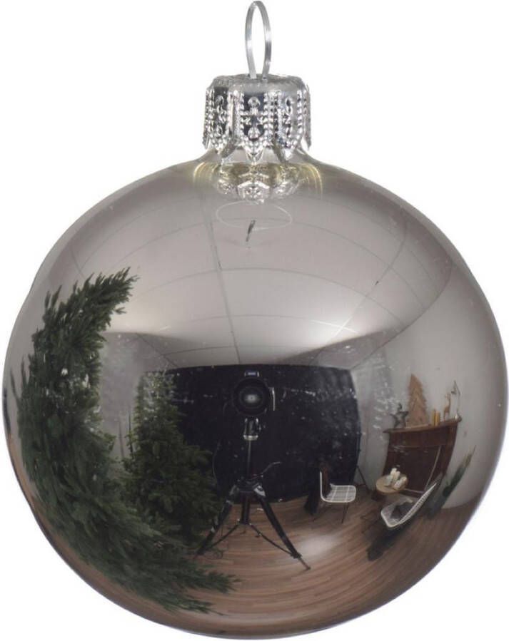 Decoris 4 Glazen Kerstballen Glans 10 Cm Zilver