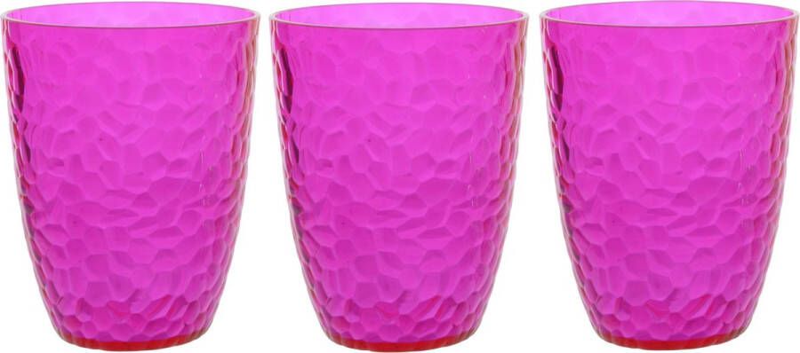 Decoris 6x stuks kunststof bekers roze 20 cl Campingservies drinkbekers herbruikbaar