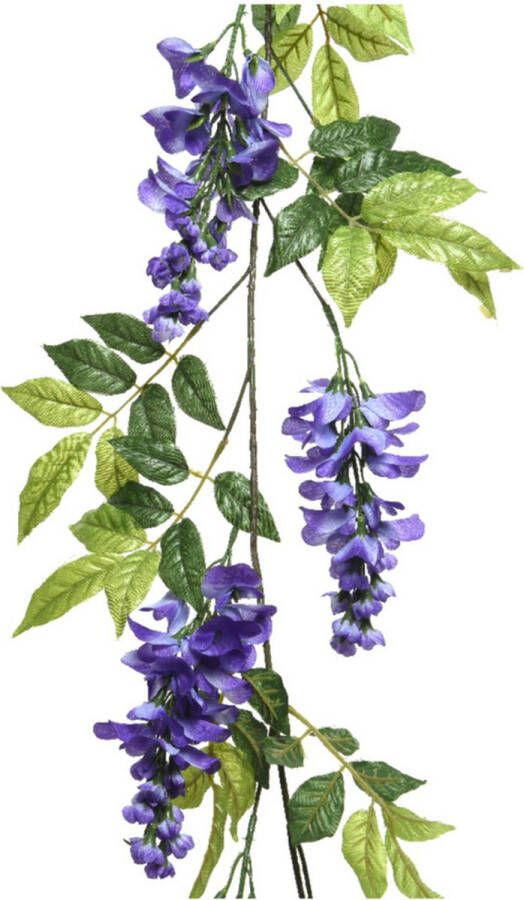 Decoris Blauwe regen wisteria kunsttak kunstplanten slinger 150 cm Kunstplanten kunsttakken