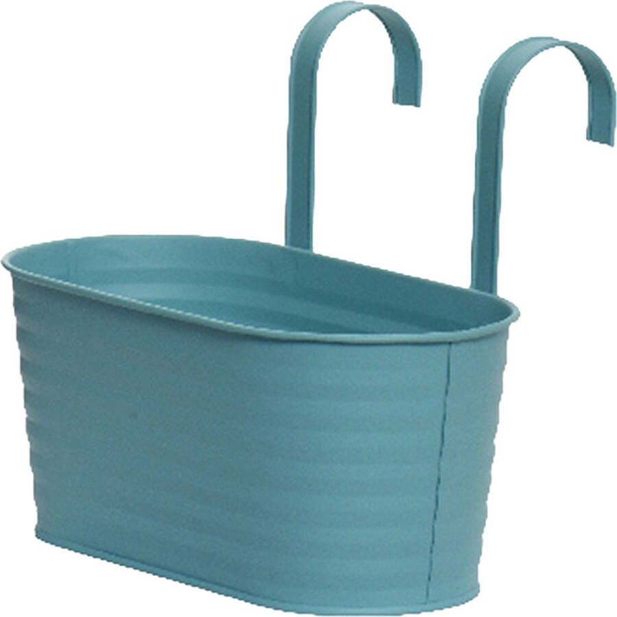 Decoris Plantenbak Ophangbaar Zink Blauw 32 X 16 Cm