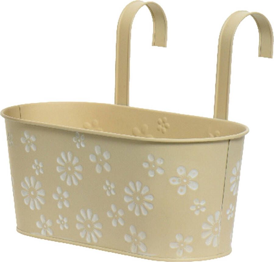 Decoris Plantenbak Ophangbaar Zink 32 X 16 Cm Creme