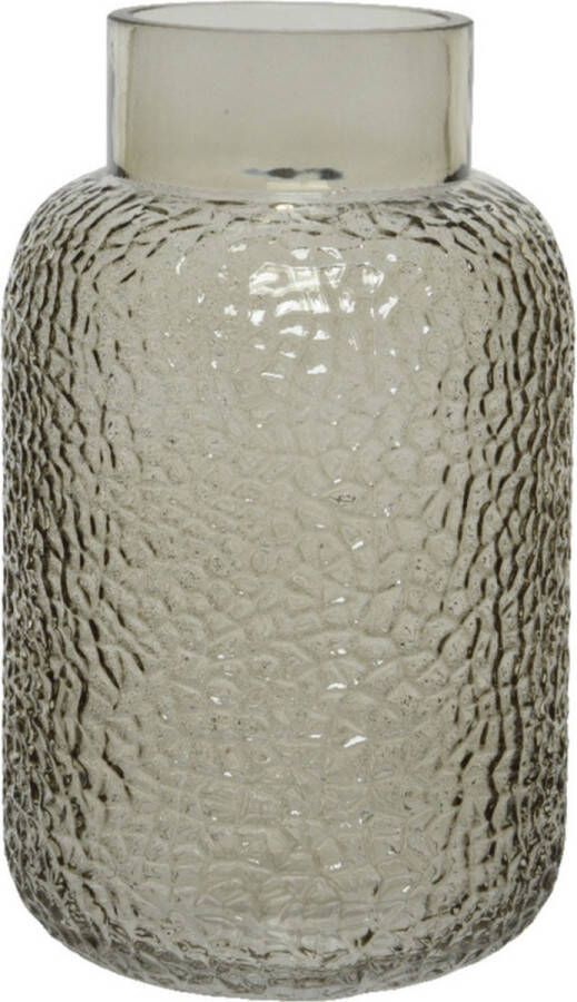 Decoris Bloemen vaas misty groen transparant van glas 27 cm hoog diameter 16 cm Handgemaakte stijlvolle vazen