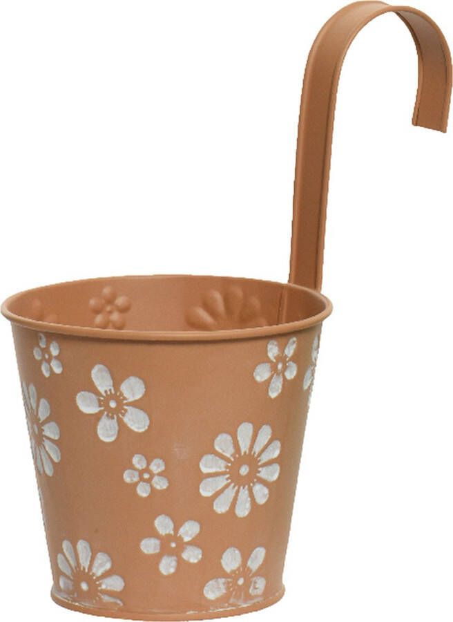 Decoris Plantenpot Ophangbaar Zink 32 X 16 Cm Terra Bruin