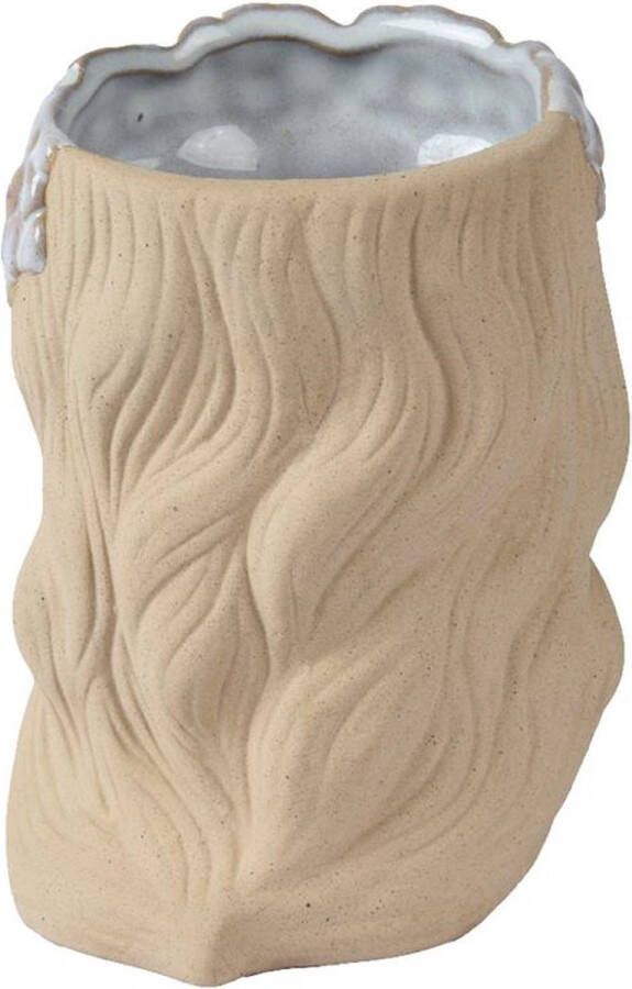 Decoris Bloempot Vrouw h15 7cm rood wit